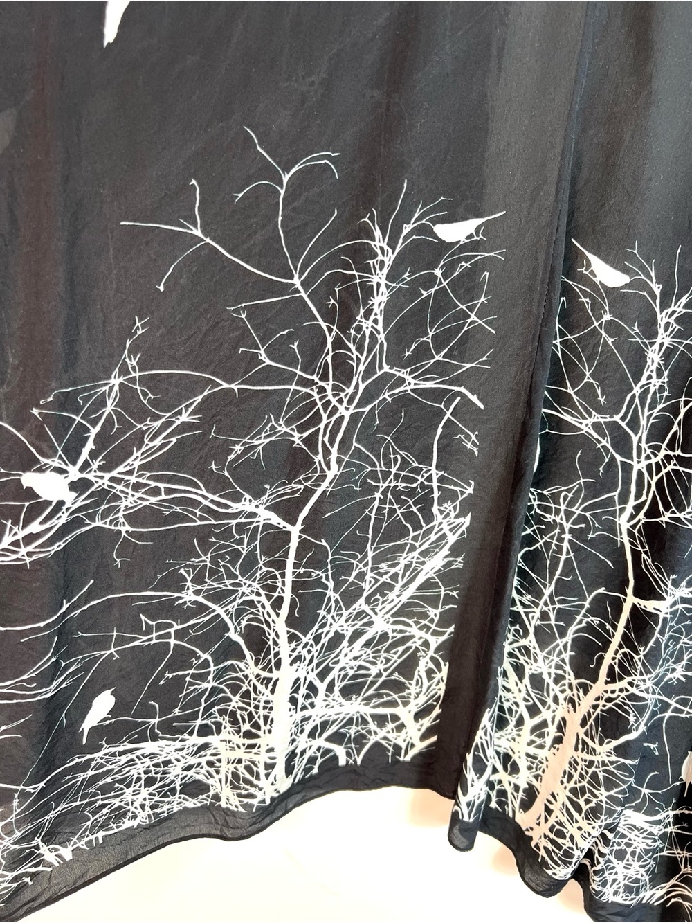 Cocoon House Silk Handmade Kimono Wrap Bird Print - Picture 6 of 8